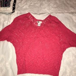 pink knit top